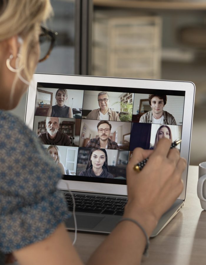 Talking and working on video calling